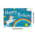 thumbnail image 1 of Colorful Unicorn Themed Happy Birthday Banner Background Backdrop Party Supplies Decorations for Birthday Parties Photography Props Kids Celebrations, 1 of 7