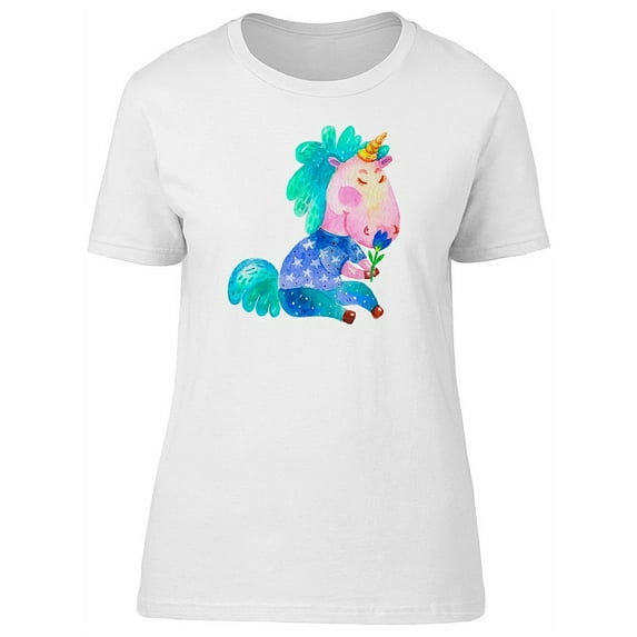 Colorful Unicorn With Shirt T-Shirt Women -Image by Shutterstock, Female XX-Large
