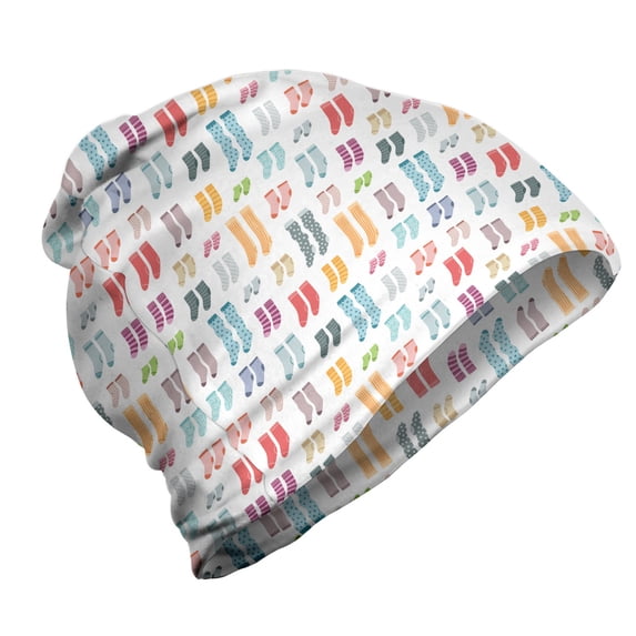 Colorful Unisex Beanie, Long and Short Socks, Hiking Outdoors, Multicolor, by Ambesonne