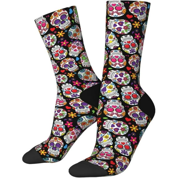 Colorful Unisex Fun Crew Socks Novelty Pack for Men Women, 7-8.3 inches Length, 3.15-3.35 inches Width Picture (674)