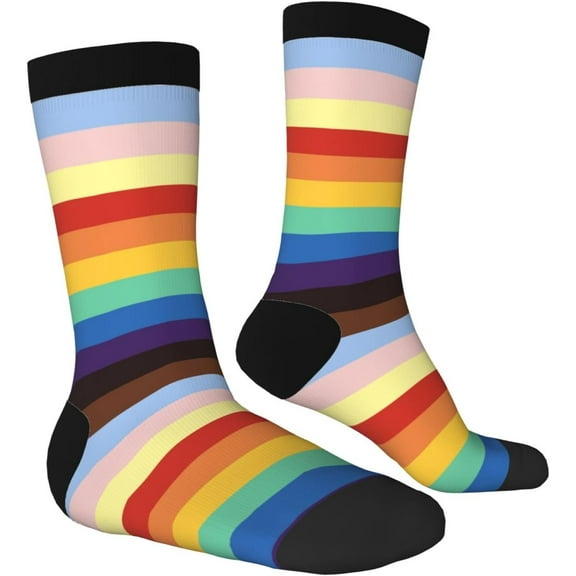 Colorful Unisex Novelty Pattern Crew Socks Calf Length Athletic Socks for Men Women
