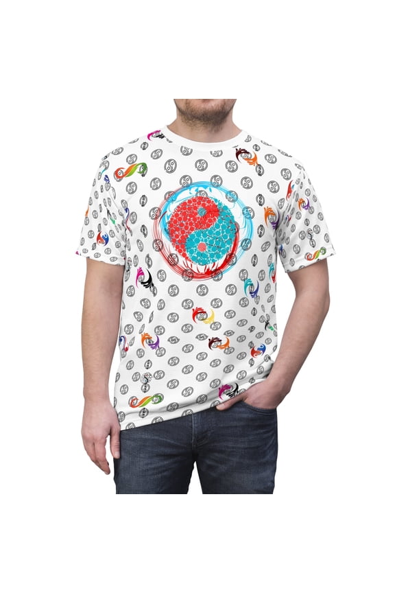 Colorful Universal Yin And Yang "All Over Print" Unisex Cut & Sew T-Shirt