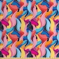 thumbnail image 1 of Ambesonne Colorful Fabric by the Yard Upholstery, Abstract Unusual Waves, 3 Yards, Multicolor, 1 of 4