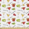 thumbnail image 1 of Ambesonne Colorful Fabric by the Yard Upholstery, Cocktail Party Drinks, 1 Yard, Multicolor, 1 of 5