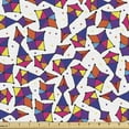 thumbnail image 1 of Colorful Upholstery Fabric by the Yard, Pattern with Random Abstract Combinations of Triangles in Lively Colors and Dots, Decorative Fabric for DIY and Home Accents, Multicolor by Ambesonne, 1 of 5