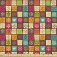 thumbnail image 1 of Colorful Upholstery Fabric by the Yard, Square Frames with Inner Flowers Snowflakes Hearts Branches Pattern, Decorative Fabric for DIY and Home Accents, Multicolor by Ambesonne, 1 of 5
