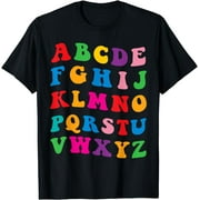 Colorful Uppercase Letters Alphabet learn ABCs Letters T-Shirt