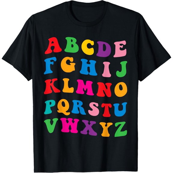 Colorful Uppercase Letters Alphabet learn ABCs Letters T-Shirt