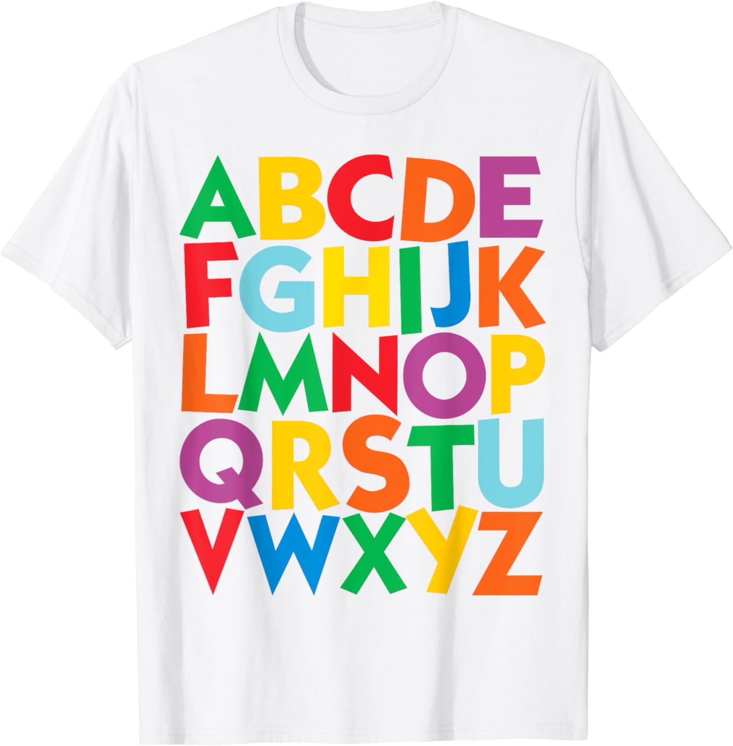 Colorful Uppercase Letters Alphabet learn ABCs boy girl T-Shirt ...