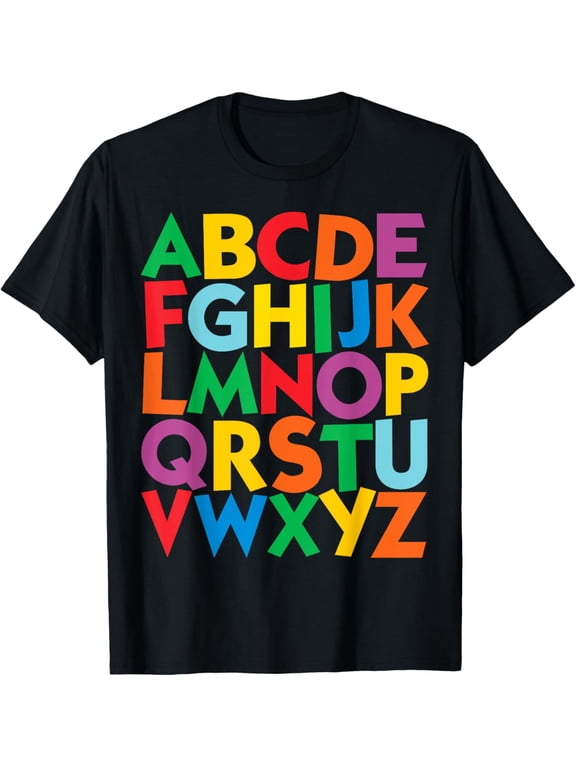 Colorful Uppercase Letters Alphabet learn ABCs boy girl kids T-Shirt