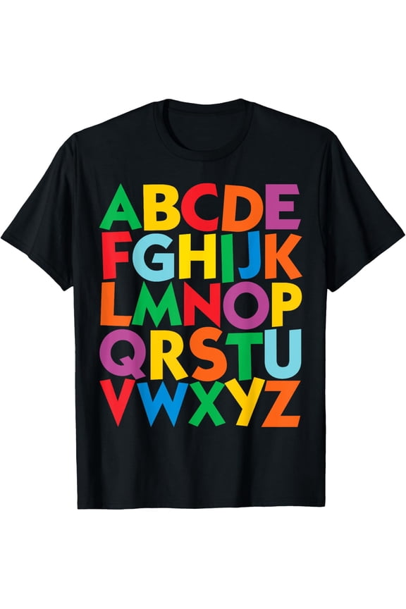 Colorful Uppercase Letters Alphabet learn ABCs boy girl kids T-Shirt