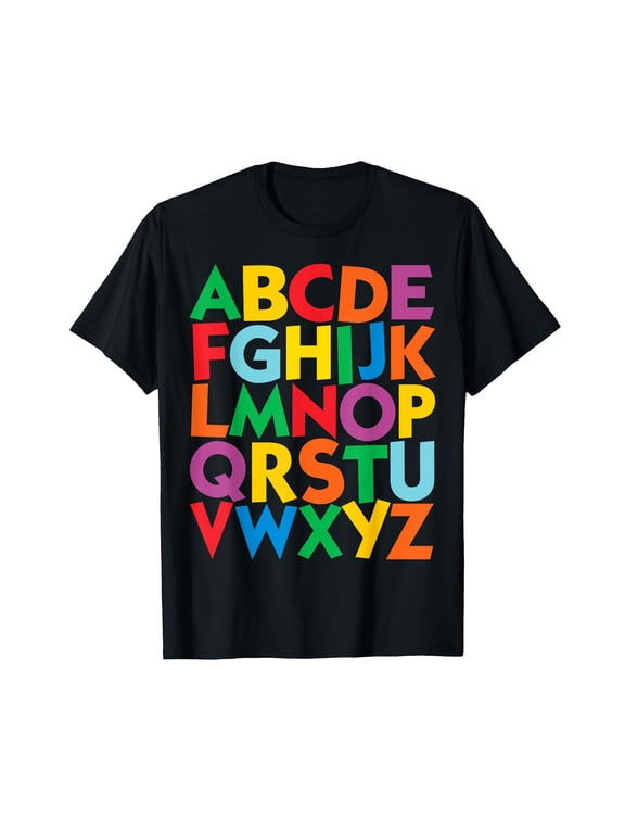 Colorful Uppercase Letters Alphabet learn ABCs boy girl kids T-Shirt