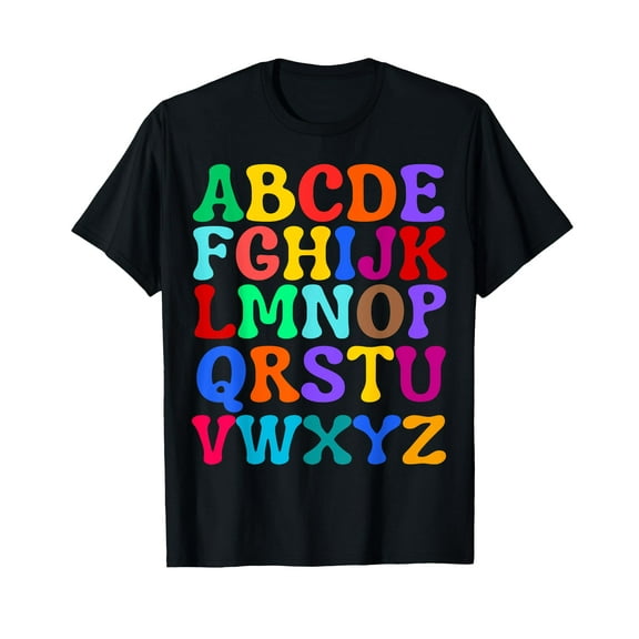 Colorful Uppercase Letters Alphabet learn ABCs boy girl kids T-Shirt