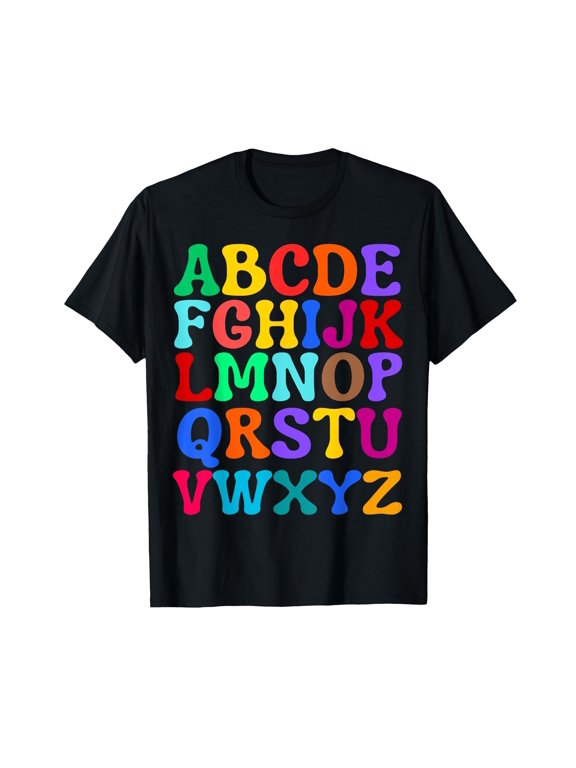 Colorful Uppercase Letters Alphabet learn ABCs boy girl kids T-Shirt