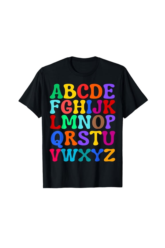 Colorful Uppercase Letters Alphabet learn ABCs boy girl kids T-Shirt