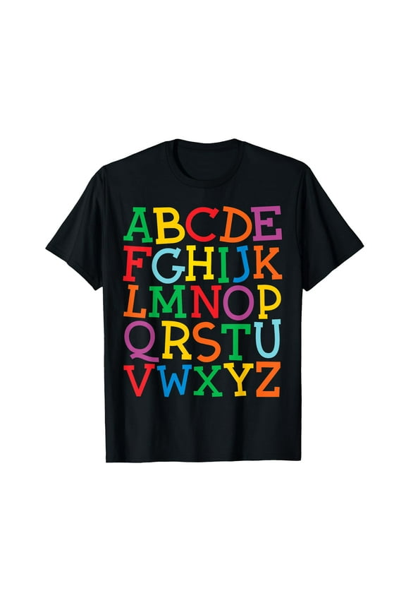 Colorful Uppercase Letters Alphabet learn ABCs boy girl kids T-Shirt