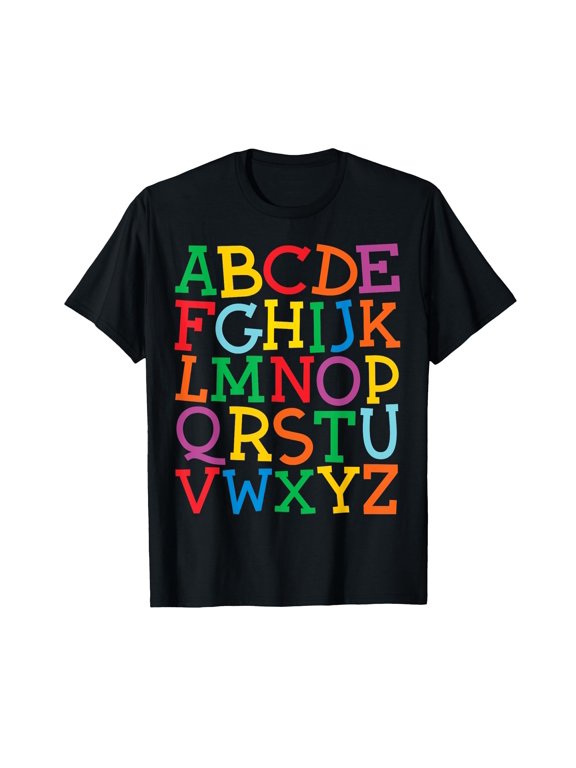 Colorful Uppercase Letters Alphabet learn ABCs boy girl kids T-Shirt