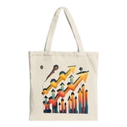 Colorful Upward - Trending Arrows Canvas Tote Bag - Multifunctional Reusable Shopping Bag for Parties Travel and Shopping