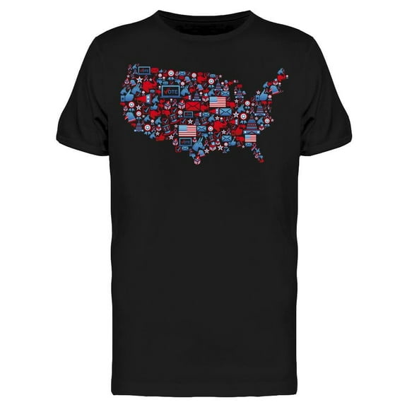 Colorful Usa Map T-Shirt Men -Image by Shutterstock, Male 3X-Large