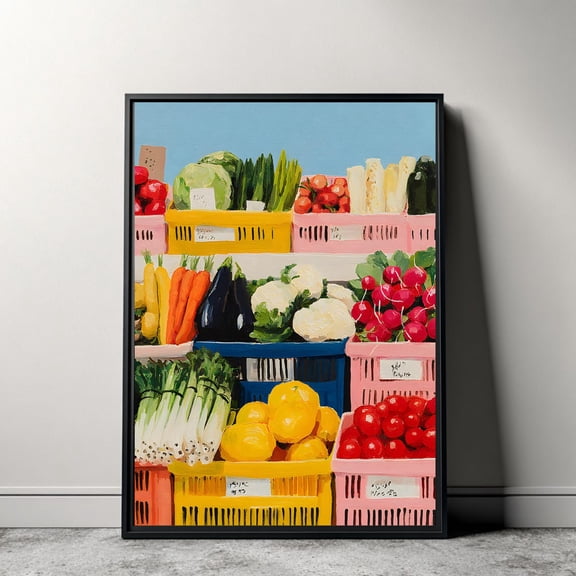 Colorful Vegetable Poster, Unframed Paper Poster 8x10in