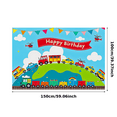 thumbnail image 1 of Colorful Vehicle Themed Backdrop Banner for Kids Happy Birthday Party Decoration Photography Props Background Party Supplies Decors, 1 of 8