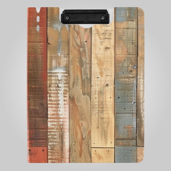 Colorful Vertical Wood Board Vintage Foldable Binder Folder Clipboard with Pen Slot Double Clips A4 Size File Storage
