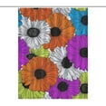 thumbnail image 1 of Colorful Vibrant Flower Pattern Design Shower Curtain , Enchanted Forest Scenic Bathroom Decor Sets, Waterproof Fabric with Hooks, 1 of 7