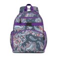 thumbnail image 1 of Colorful Vibrant Indian Tribal Paisley Design Student Backpack Lightweight Adjustable Shoulder Straps Chest Strap Durable School Backpack, 1 of 2