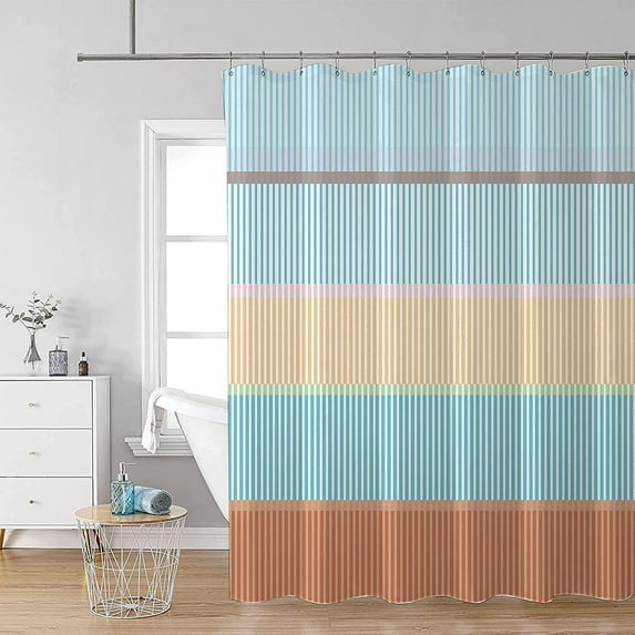 Colorful Vintage Abstract Art Shower Curtain,Pink Gold 70s Aesthetic Bathroom Shower Curtains Sets,Bright Funky Groovy Bath Curtain with12 Hooks 72x72in,Waterproof Fabric