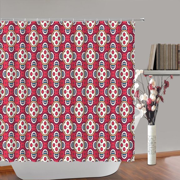 Colorful Vintage Geometric Flower Shower Curtain Mandala Bohemia Ethnic Exotic Bath Curtai