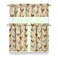 thumbnail image 1 of Colorful Vintage Rooster1(1) Kitchen Curtain Valance 3 Piece Home Curtains and Valance Set Curtain Sink Window Decor Window Treatment Tier 27.5x36 Length, 1 of 6