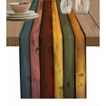 thumbnail image 1 of Colorful Vintage Table Runner Cotton Linen 108 Inch Holiday Dresser Scarves, Vintage Wooden Farmhouse Tablerunner for Kitchen Coffee Dining Bedroom Home Living Room Dinner Scarf Décor 13''x108'', 1 of 9