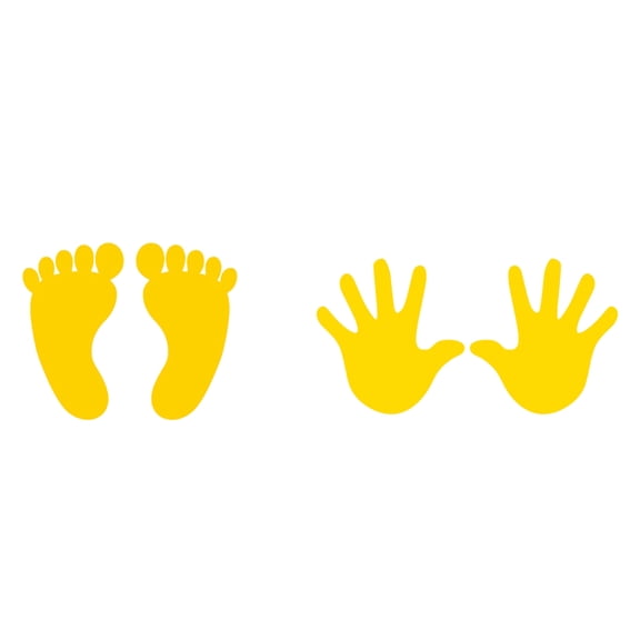 Colorful Vinyl Floor Stickers for Children - Hand and Footprint Designs - Removable without Residue - Great for Play Areas - C