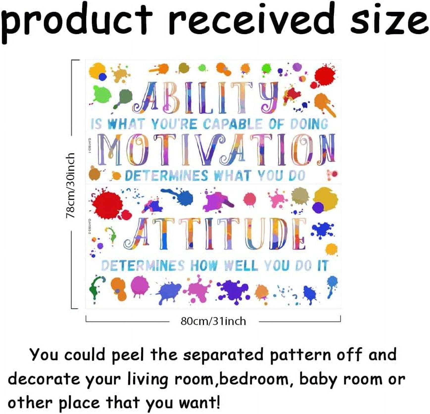 Colorful Vinyl Wall Quote Stickers Ability Motivation Attitude ...