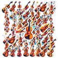 thumbnail image 1 of Colorful Violin Stickers Music Instrument Stickers Waterproof PVC for Laptops Suitcases Notebooks, 1 of 9