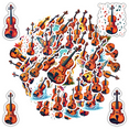 thumbnail image 1 of Colorful Violin Stickers Music Instrument Stickers Waterproof PVC for Laptops Suitcases Notebooks, 1 of 9