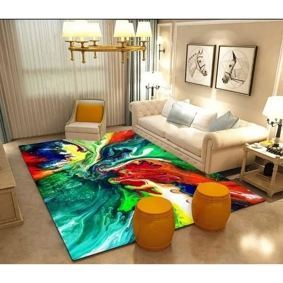 Colorful Visual Printing Carpets for Living Room Bedroom Large Area Rug Luxury High-end Modern Home Anti-slip Floor Mat Hall Rug