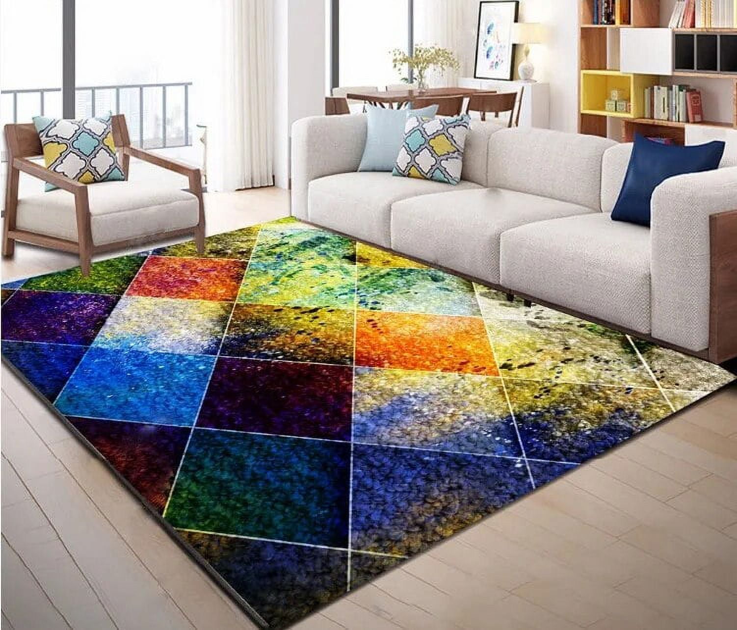 Colorful Visual Printing Carpets for Living Room Bedroom Large Area Rug