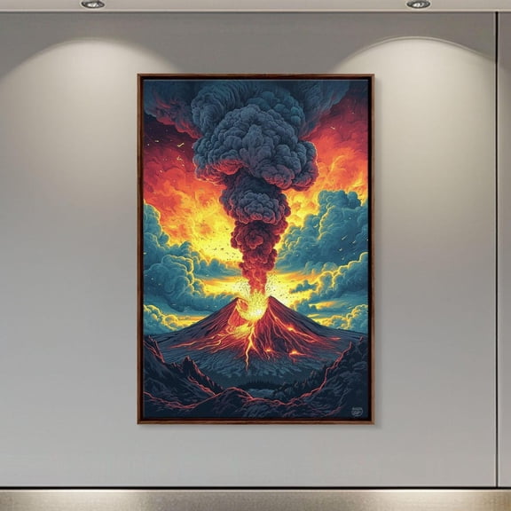 Colorful Volcano Surreal Fantasy Wall Art Unframed Paper Print