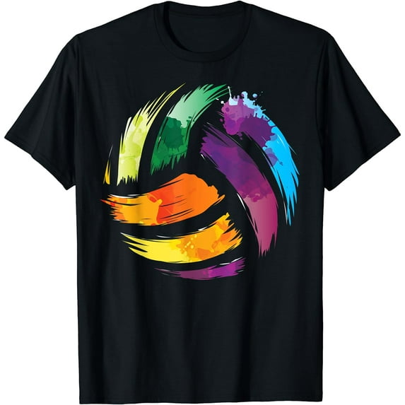 Colorful Volleyball | Cute Colorsplash Ball Gift T-Shirt