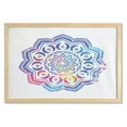 thumbnail image 1 of Colorful Wall Art with Frame, Oriental Mandala Design Double Exposure Effect of Soft Colors Oriental, Printed Fabric Poster for Bathroom Living Room Dorms, 35" x 23", Azure Blue Pink, by Ambesonne, 1 of 2