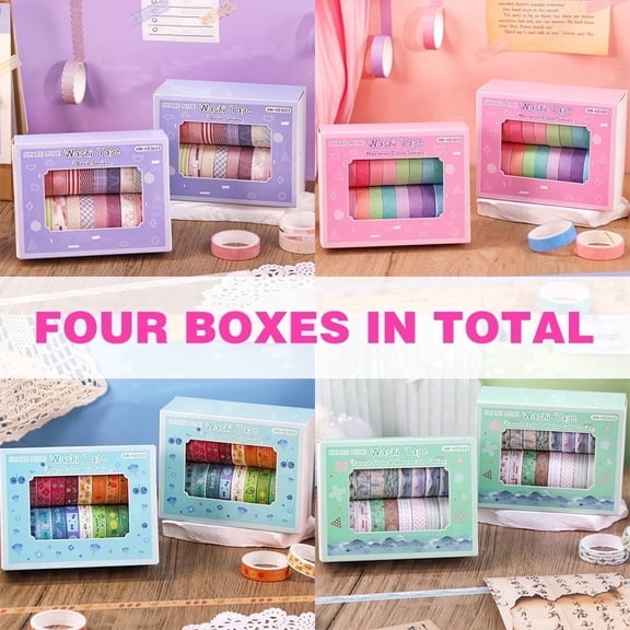 Youersen Colorful Washi Tape Set Decorative Crafting Tape for Journals & Scrapbooks, 80 Rolls