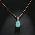 thumbnail image 1 of Colorful Water Drop Opal Pendant Necklace Elegant High-grade All-matching, 1 of 2