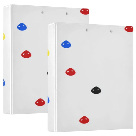 Colorful Water Droplets 12.4x10.6in PVC Round Ring Binder, D-Ring 3-Hole, Metal Clip, 200 Sheets