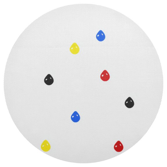 Colorful Water Droplets 15.4in Diameter PVC Plate Mat, Heat-Resistant and Cuttable, Kitchen Decor