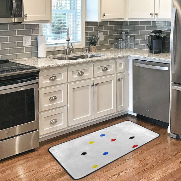 Colorful Water Droplets Non Slip Long Door Mat 39''x20'' Soft, Absorbent, for Kitchen, Bathroom, and Bedroom