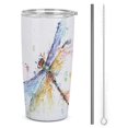 Colorful Watercolor Dragonflies 20oz Tumbler with Straw,Insulated Leak