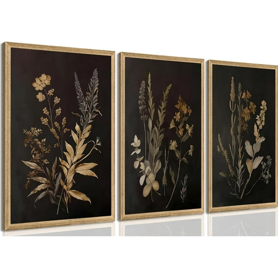 Colorful Watercolor Mountain Canvas Wall Art Set of 3 Boho Flower Picture Wall Decor Abstract Nature Landscape Artwork Paintings Posters Print for Living Room Bedroom Office 16x12In d