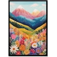 thumbnail image 1 of Colorful Watercolor Mountain Scenery Canvas Wall Art Abstract Flower Posters Nature Landscape Painting Print for Living Room Bedroom Office Decor（Only canvas）, 1 of 6