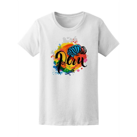 Colorful Watercolor Peru T-Shirt Women -Image by Shutterstock, Female Medium